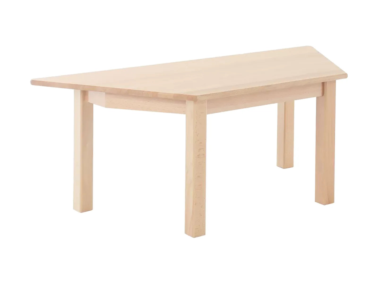 MJK TB-303 solid beech trapezoidal children's table for modular preschool layouts