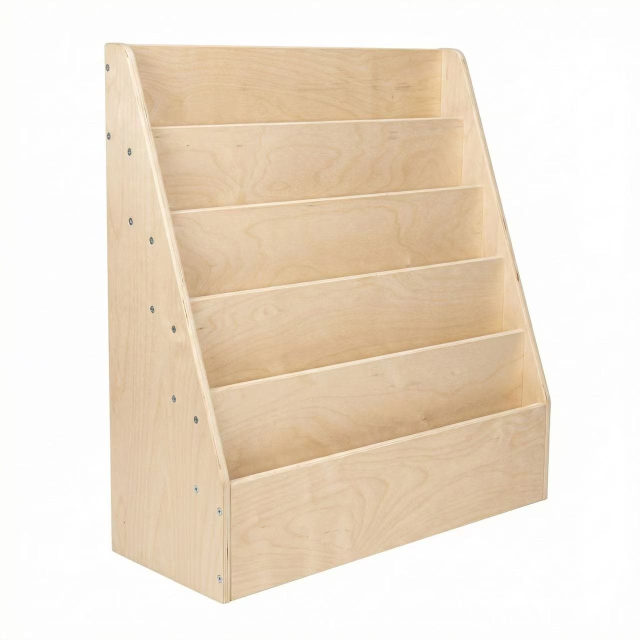 Large 4-tier book display shelf in birch plywood – MJK Furniture