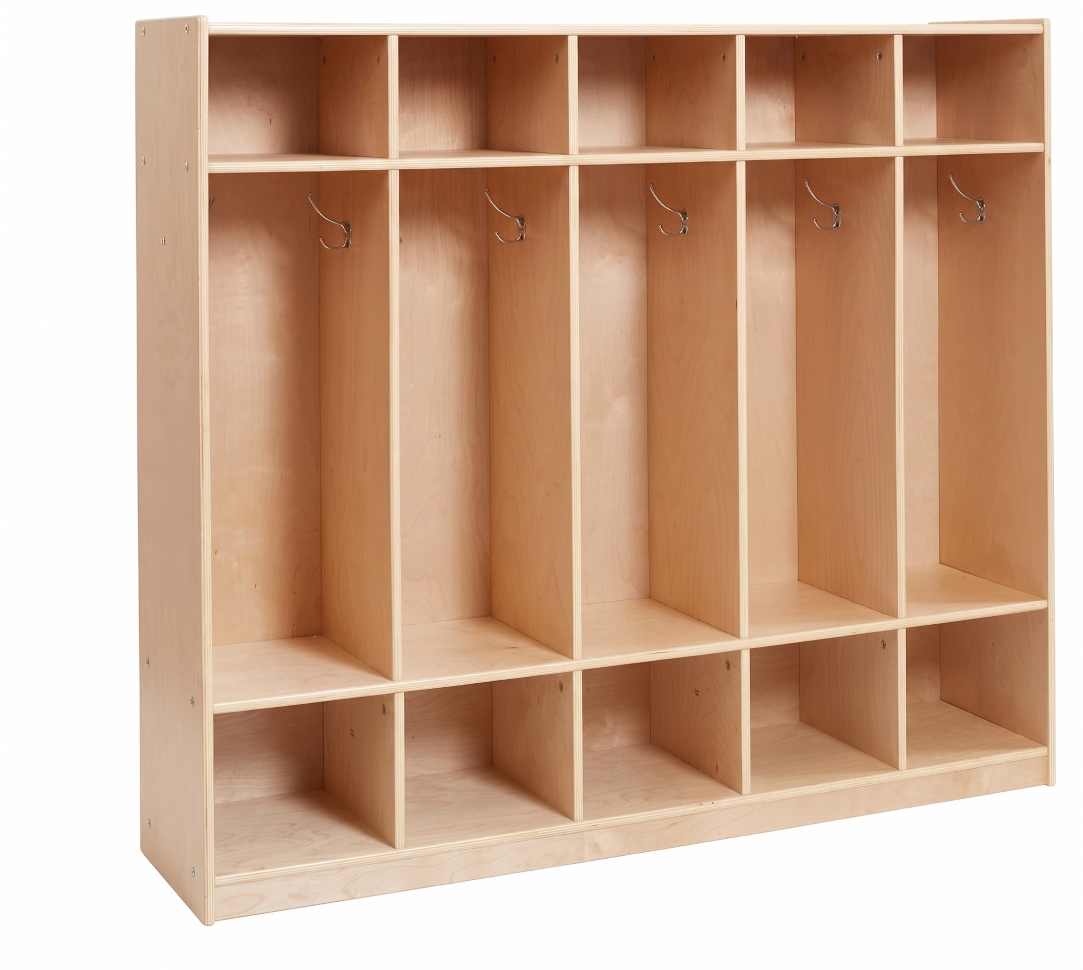Multi-bay coat locker with vertical hooks – MJK Furniture