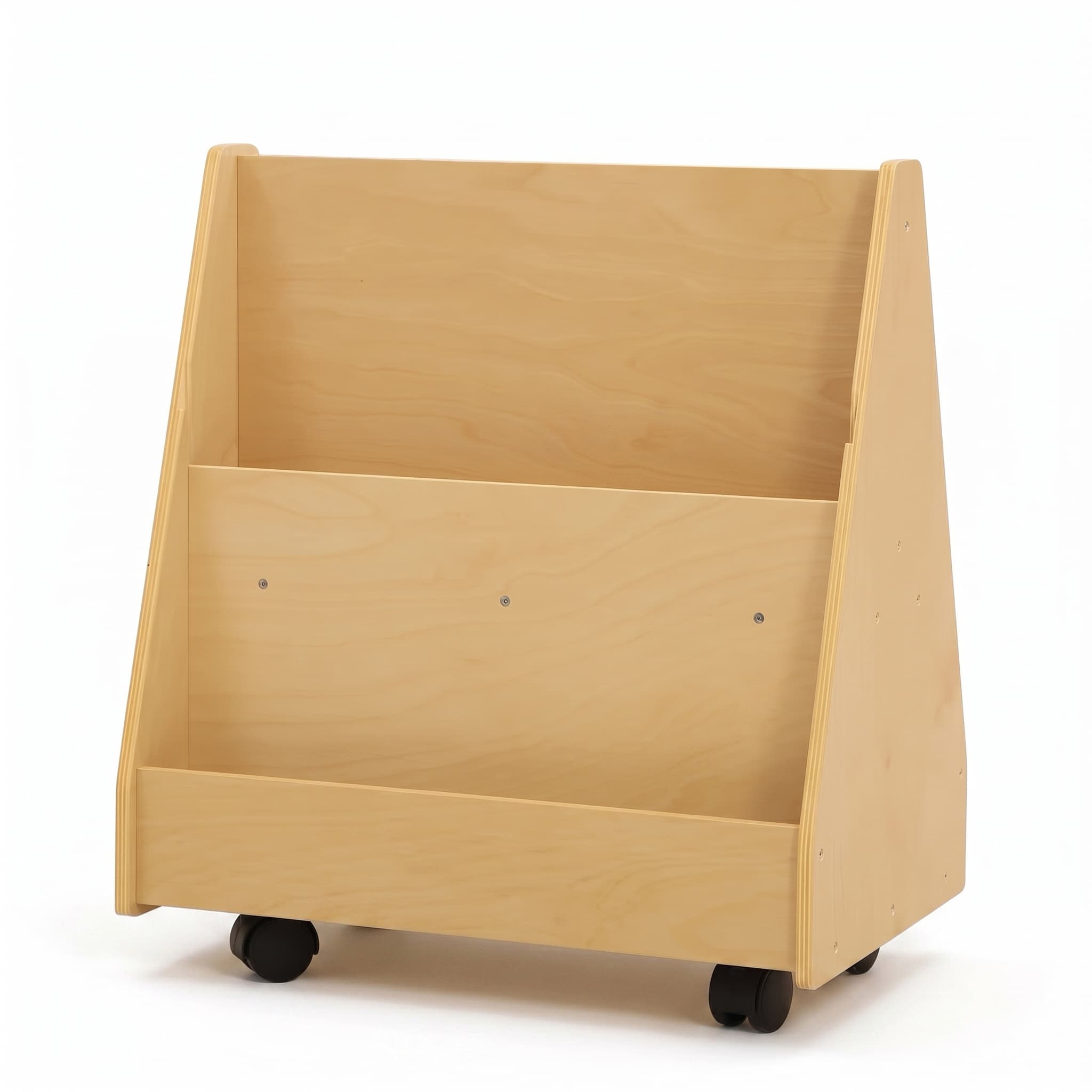 Large mobile book display cart in birch – MJK Furniture