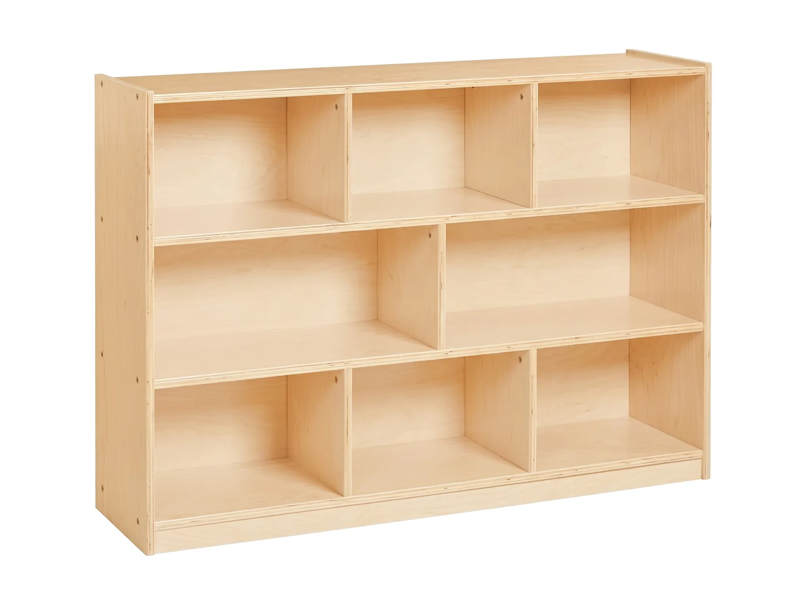 MJK SC-101 Montessori 8-compartment birch plywood storage cabinet for childcare and preschool classrooms